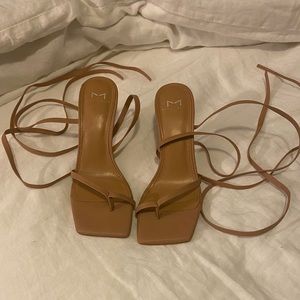 MARC FISHER DOMINIC ANKLE WRAP HEELED SANDAL